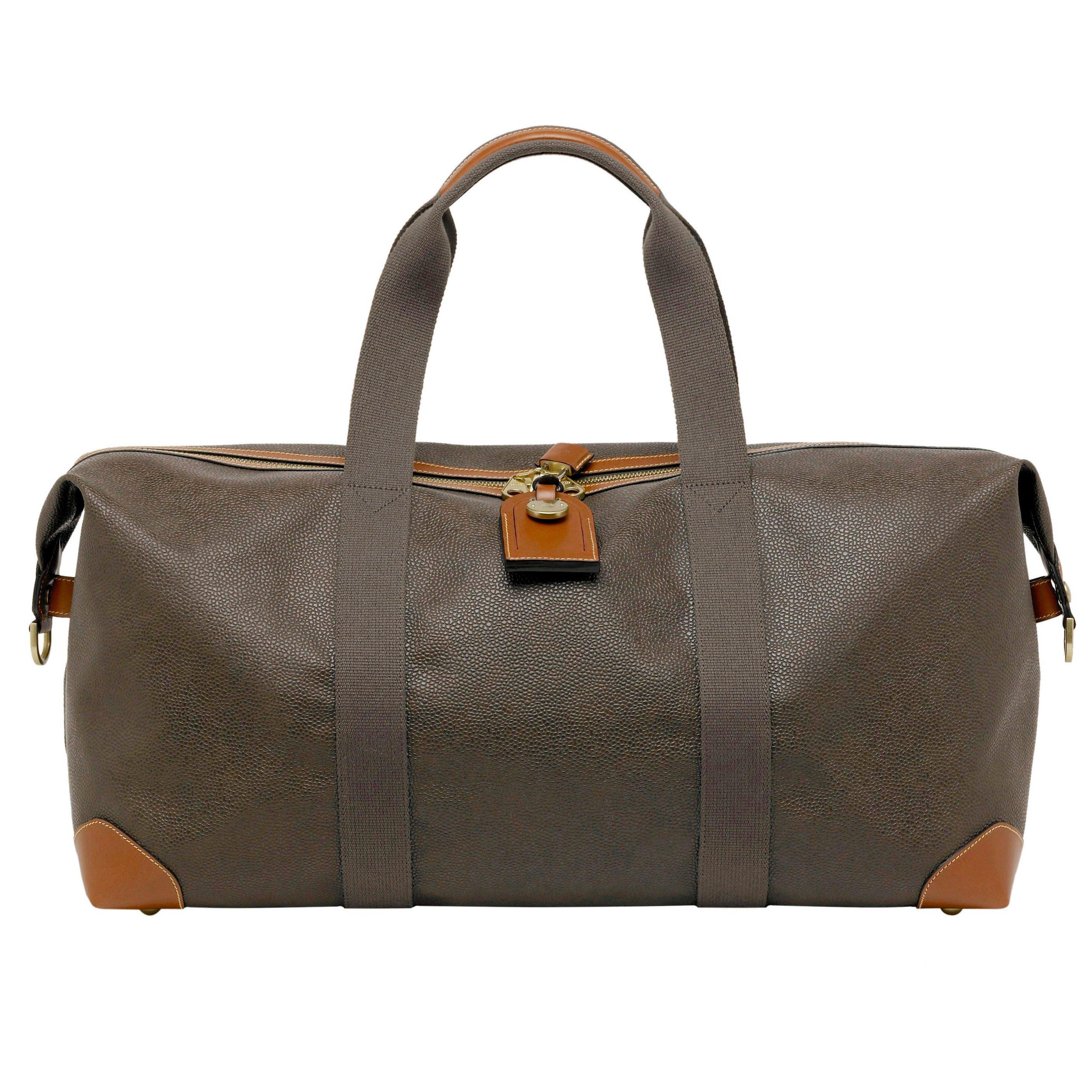 Mulberry Scotchgrain Medium Clipper Holdall Mole Cognac