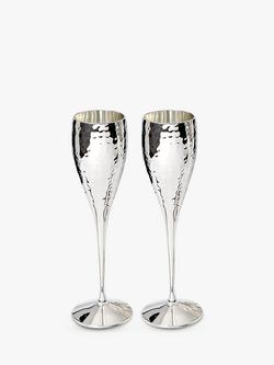 Culinary Concepts Hammered Champagne Flutes, Set of 2, 