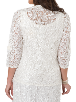 chesca Lace Cornelli Embroidered Trim Jacket - view 2, Ivory