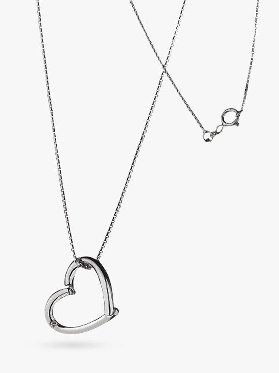 Hot Diamonds Just Add Love Open Heart Pendant Necklace, Silver