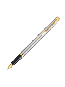 Waterman Hémisphère Essential Fountain Pen, Silver/Gold, Stainless Steel / Chrome