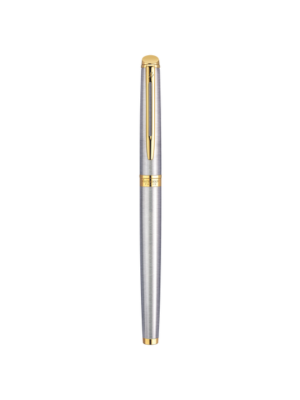 Waterman Hémisphère Essential Fountain Pen, Silver/Gold - view 2, Stainless Steel / Chrome