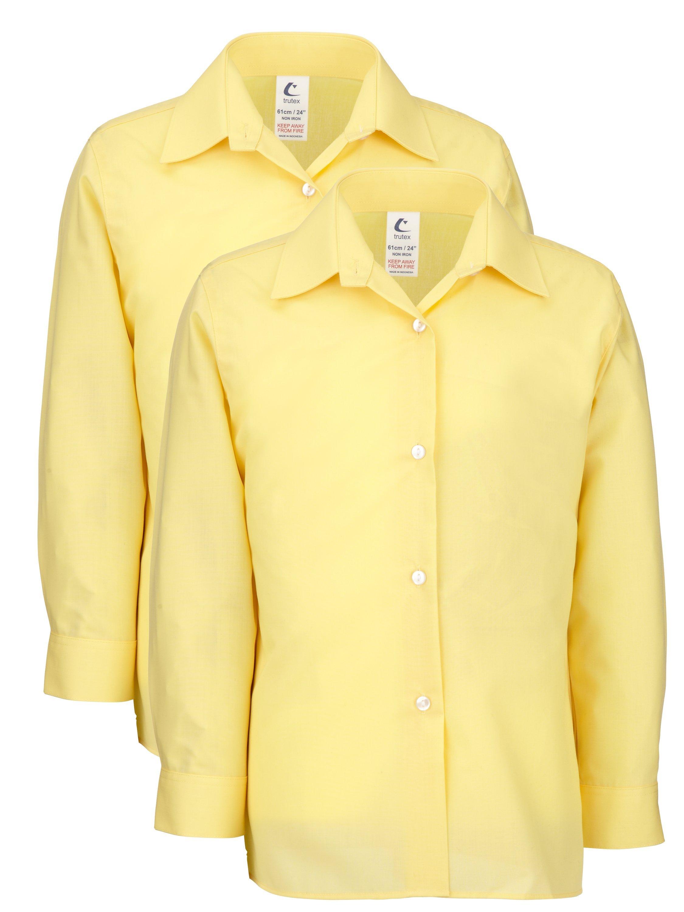 Girls' School Long Sleeve Blouse, Pack of 2, Gold