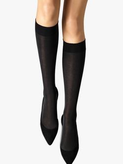 Wolford Velvet de Luxe 50 Knee Highs,  Black, Black