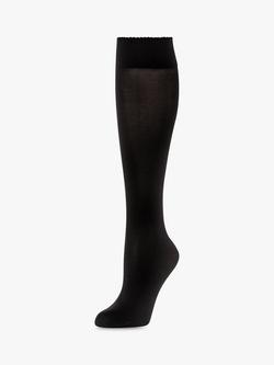 Wolford Velvet de Luxe 50 Knee Highs,  Black - view 2, Black