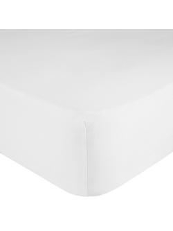 John Lewis Crisp & Fresh Egyptian Cotton Percale 200 Thread Count Deep Fitted Sheet, White