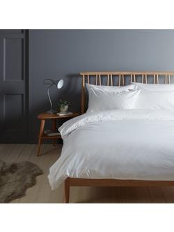 John Lewis Crisp & Fresh Egyptian Cotton Percale 200 Thread Count Deep Fitted Sheet - view 2, White