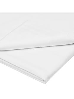 John Lewis Crisp & Fresh Egyptian Cotton Percale 200 Thread Count Flat Sheet - view 2, White