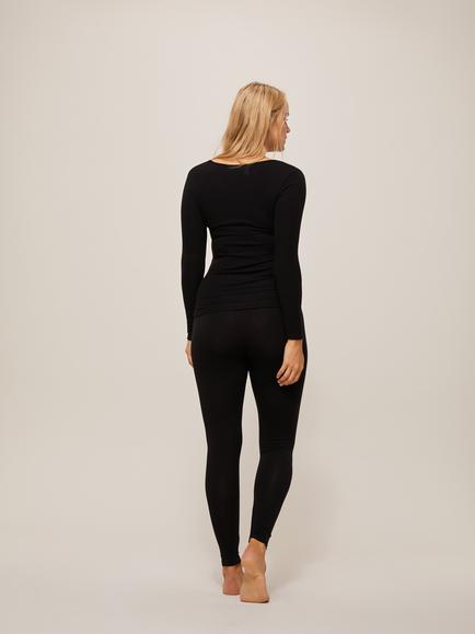 John Lewis Long Sleeve Heat Generating Thermal Top - view 2, Black