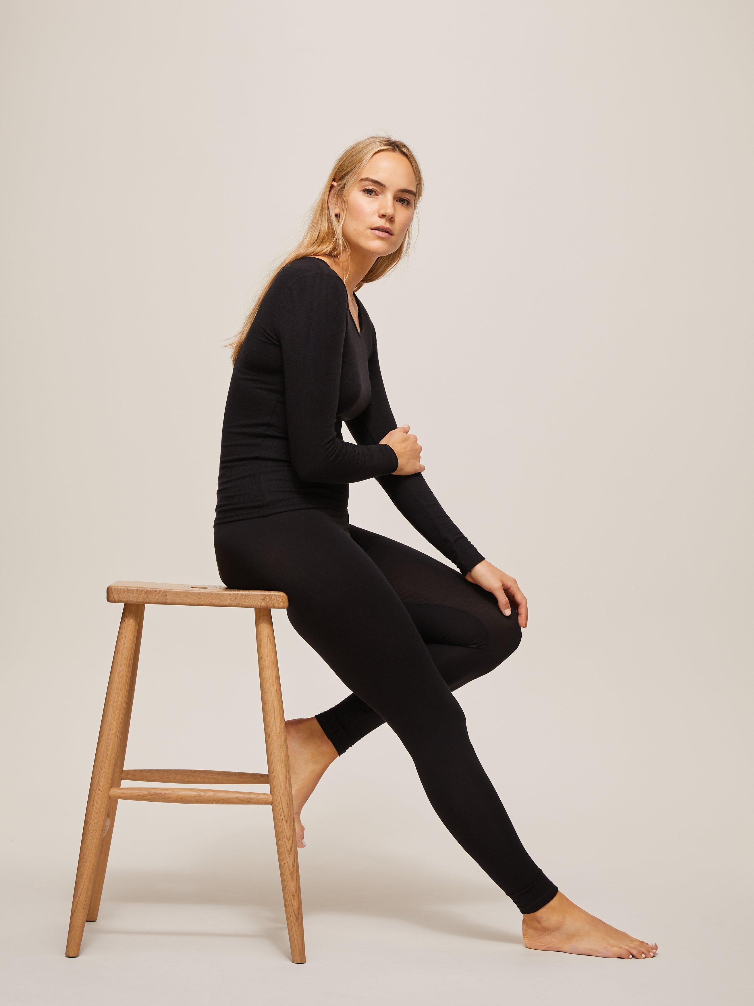 John Lewis Heat Generating Thermal Leggings Black