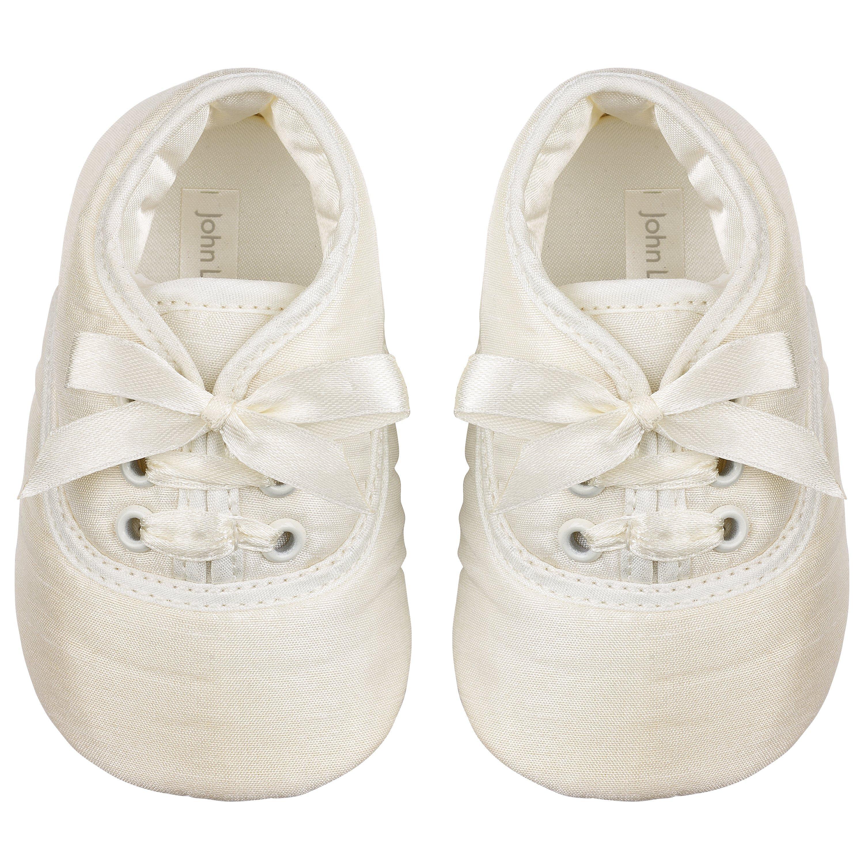 John Lewis & Partners Baby Laced Shoes, Cream