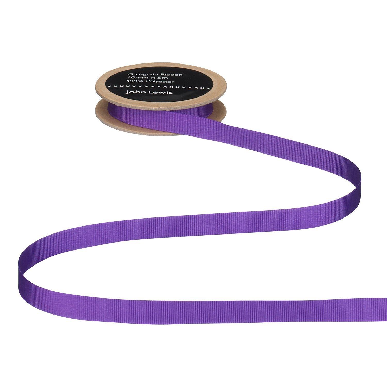 John Lewis & Partners Grosgrain Ribbon, 5m, Violet