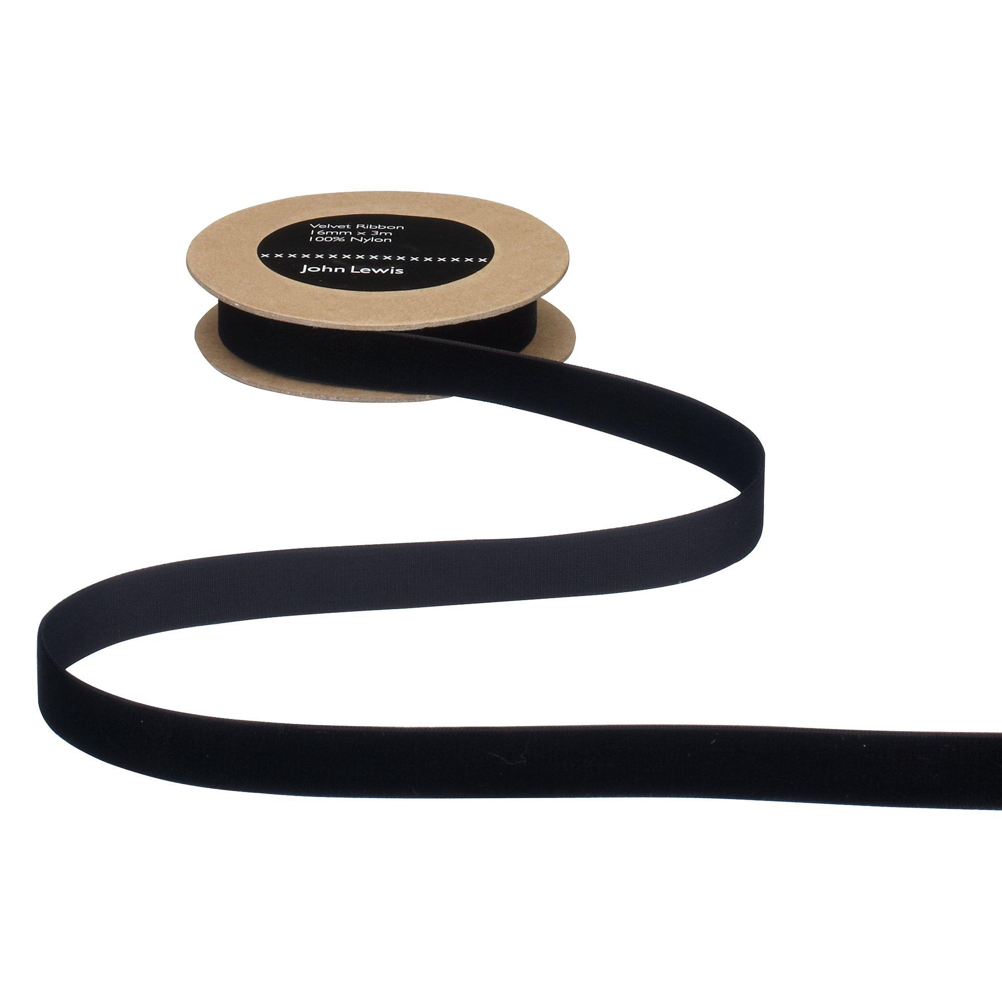 John Lewis Velvet Ribbon, Black