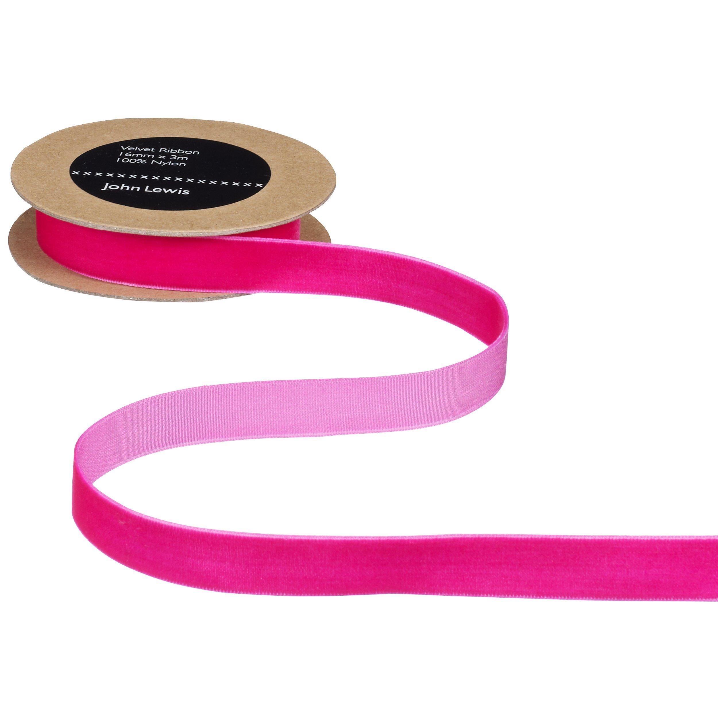 John Lewis & Partners Velvet Ribbon, Azalea