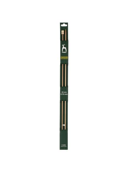 Pony 33cm Bamboo Knitting Needles, Pack of 2, Assorted Widths, Brown