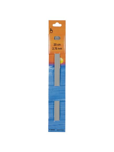 Pony 20cm Double Pointed Knitted Needles, Pack of 4, Assorted Widths, Grey