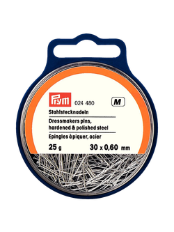 Prym Dressmakers Pins, 0.60 x 30mm, 25g Tub, Silver