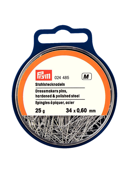 Prym Dressmakers Pins, 0.60 x 34mm, 25g Tub, Silver