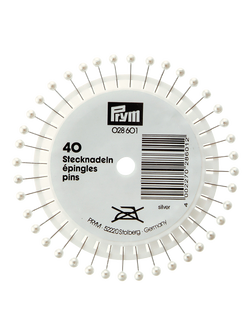 Prym Pearl Head Pins, 38mm, Pack of 40, 