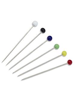 Prym Straight Glass-Headed Pins, 0.60 x 30 mm, 9G Tub - view 2, Multi