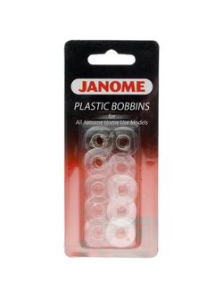 Janome Plastic Bobbins, Pack of 10, Clear