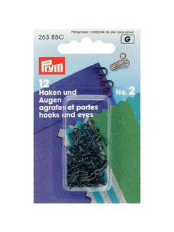 Prym Brass Hooks And Eyes, Black - view 2, Black