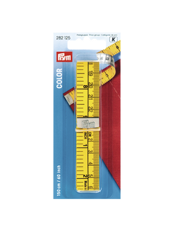 Prym Colour Analogical Tape Metric And Inch Tape Measure, 150cm, Yellow