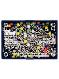 Prym Glass Headed Pins, Various Colours, Pack of 100