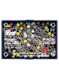 Prym Glass Headed Pins, Various Colours, Pack of 100, Multi