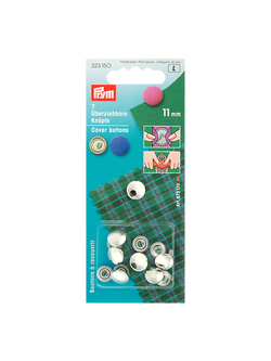 Prym Metal Cover Buttons, 11mm, Pack of 7, Silver