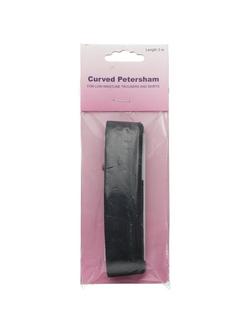 Hemline Curved Petersham, 3m x 25mm, Black, Black