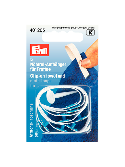 Prym Clip-On Towel and Cloth Loops, Pack of 5, White