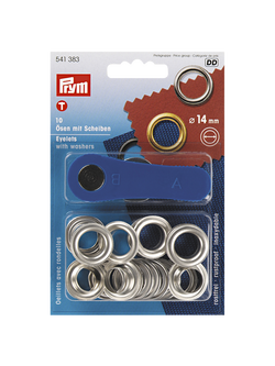 Prym Eyelets, 14mm, Pack of 10, Brass