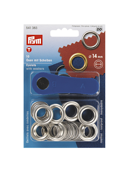Prym Eyelets, 14mm, Pack of 10, Brass