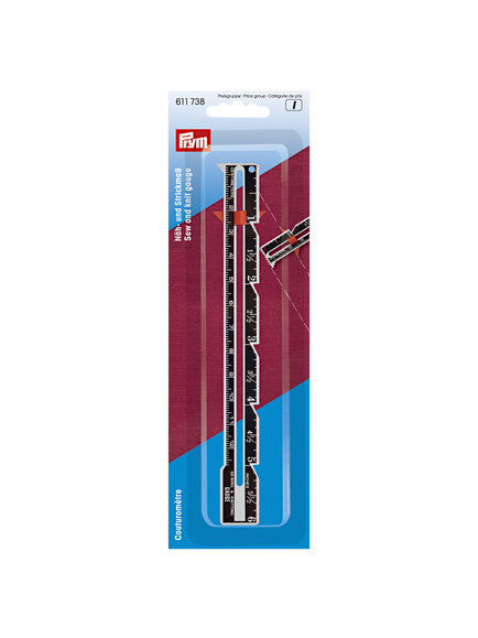Prym Sew and Knit Gauge, 67 x 200mm, Black