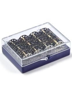 Prym Bobbin Box with 12 x CB Metal Bobbins - view 2, Silver