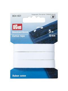 Prym Cotton Tape, White, 20mm