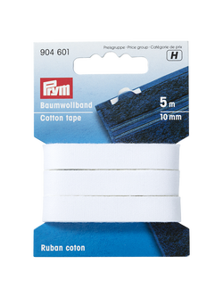 Prym Cotton Tape, White, White