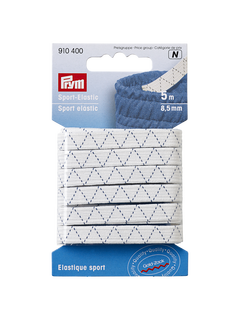 Prym Sport Elastic, White, 8.5mm x 5m