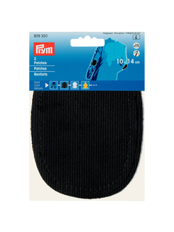 Prym Iron-On Cord Patches,  2 Per Pack, Black