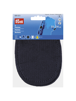 Prym Iron-On Cord Patches,  2 Per Pack, Navy