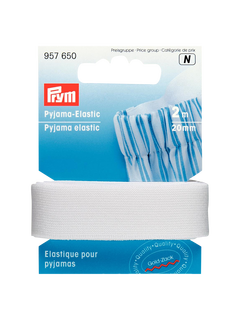Prym Pyjama Elastic, White, 20mm x 2m