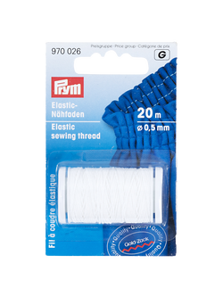 Prym Elastic Sewing Thread, 20m, White