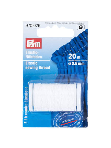 Prym Elastic Sewing Thread, 20m, White