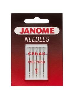Janome Standard Sewing Needles, Sizes 9-16, Pack of 5, Silver