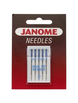 Janome Blue Tip Needles, Size 11, Pack of 5, Silver