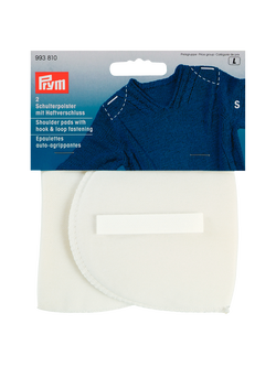 Prym White Set-In Shoulder Pads With Hook And Loop, Small, 
