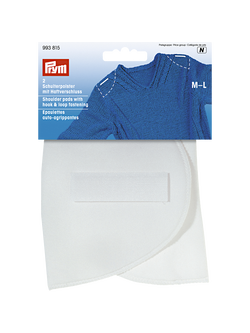 Prym White Set-In Shoulder Pads With Hook And Loop, M-L, White