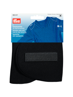 Prym Black Set-In Shoulder Pads With Hook And Loop, M-L, 