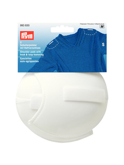 Prym White Shoulder Pads Raglan With Hook And Loop, Small, 